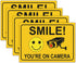Giftideaworkshop 4 Smile You're on Camera Stickers for Home, 10 X 7 Inch