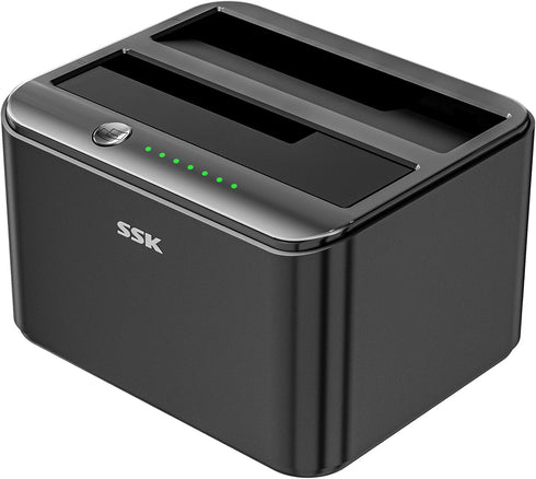 SSK Aluminum Hard Drive Docking Station, USB 3.0 to SATA Dual Bay External