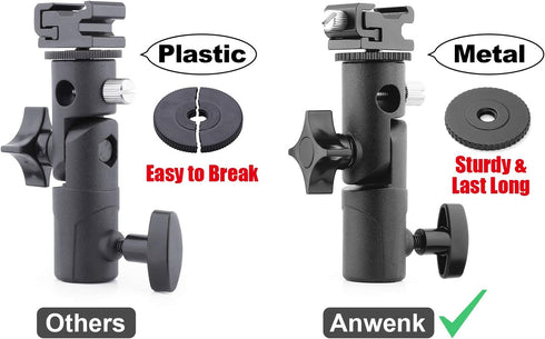 Anwenk Camera Flash Speedlite Mount Bracket with Umbrella Reflector Holder for DSLR Nikon Canon Pentax Olympus, 1 Pack