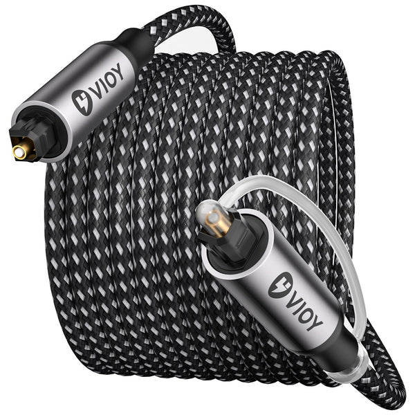 VIOY Optical Audio Cable 15 FT, Long Digital Fiber Optic Audio Cable,