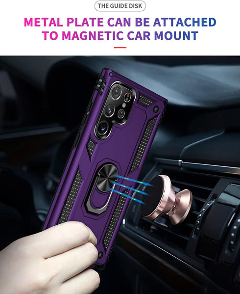 ADDIT Phone Case for Samsung Galaxy S22 Ultra, Military Grade Heavy Duty Case with Stand Ring, Magnet Car Mount Support
