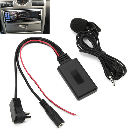 Qiilu Bluetooth AUX Adapter for Car, Bluetooth 5.0 AUX Cable Adapter with Microphone Handsfree for Alpine CDA-9857,