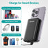 Smallest Portable Charger with Built-in Cables, 6000mAh Ultra Slim Power Bank, Lightweight USB C Phone Charger, Black