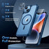 TAURI 5-in-1 Shockproof Case for iPhone 13/14, MagSafe Compatible, Blue + 2 Screen & Camera Lens Protectors.