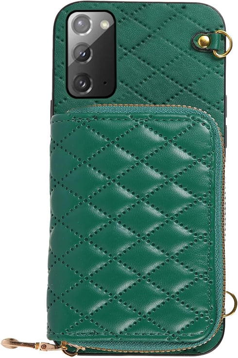 Furiet Detachable Crossbody Wallet Case for Samsung Galaxy Note 20 5G, Multi Card Slots, PU Leather Cover - Green
