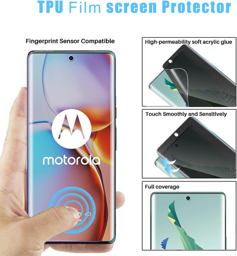 [2 Pack for Motorola Edge (2023) Privacy Screen Protector, Anti-Spy 9H Hardness, Anti-Scratch, Bubble Free