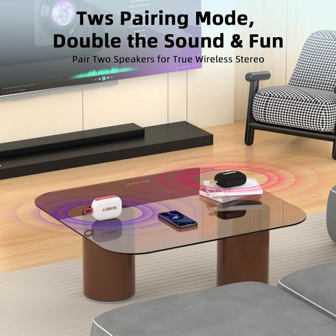 LOBKIN Speaker,IP67 20H 10W 5.4 Portable Bluetooth Waterproof Small Bluetooth Speaker Playtime Loud Sound BT Wireless