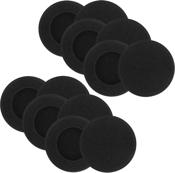 Ear Cushions Soft Foam Covers, 50mm Replacement Sponge Earpads for Standard Office Telephone Headsets, 12 Pack