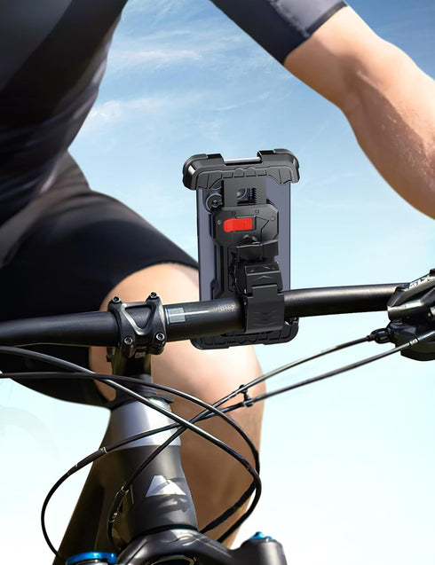 Bike Phone Holder, Universal Motorcycle Phone Holder for Road Bike MTB Scooter, 360 Rotate for 4.7-7.2 Inch