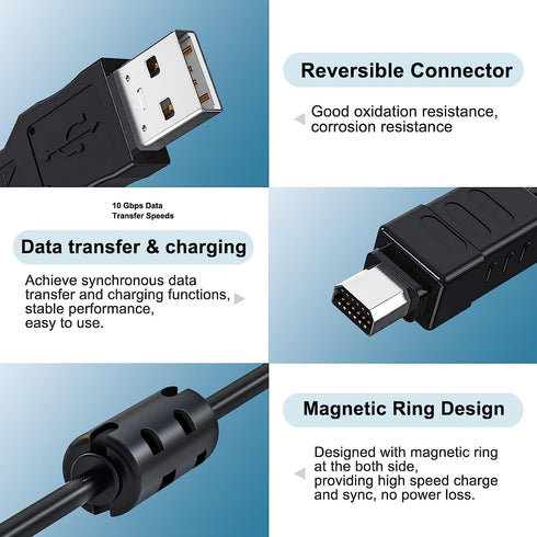 USB Data Picture Transfer Charger Cable CB-USB5 CB-USB6 CB-USB8 for Olympus Tough TG Series, Stylus 5010 Pen-E Series