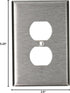 Leviton 1-Gang Wallplate, Duplex, Oversized, Magnetic Stainless Steel, 84103