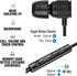 LUDOS Ultra Wired Earbuds in-Ear Headphones, 5 Years Warranty, Earphones with Microphone, Noise Isolating Ear Buds, Memory Foam for iPhone, Samsung, School Students, Kids, Women, Small Ears - Black
