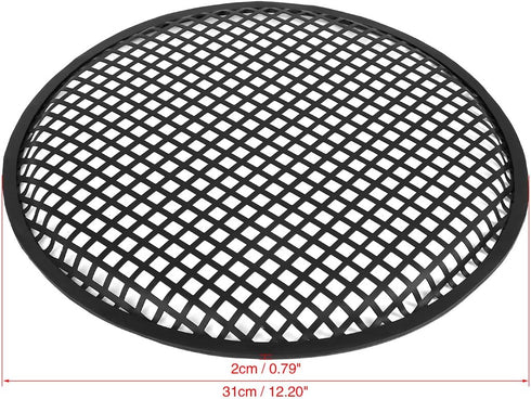 X AUTOHAUX 2pcs 12 Inch Black Car Audio Speaker Cover - Metal Mesh Subwoofer Grill Horn Guard