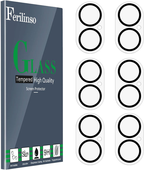 Ferilinso 6 Pack Camera Lens Protector for iPhone 17 / iPhone 16