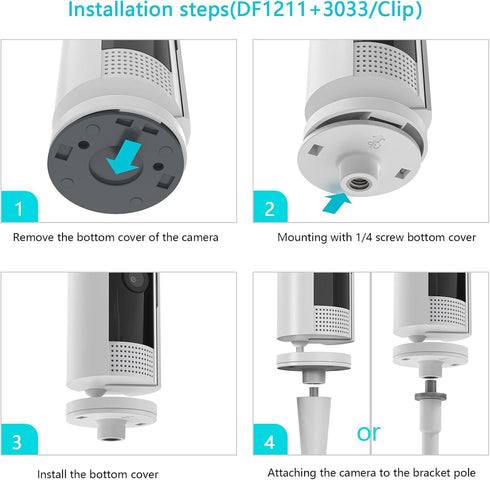 HOLACA Clip Mount for Ring Indoor Camera (2nd Gen) with 1/4 Threaded Hole Holder for Crib Nursery