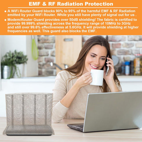 QYWOVPNBFCD 95% (13.8"x15.7") WiFi Router Cover, EMI Shielding Router Cover - Dual-Sided Open WiFi Blocker