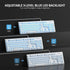 iRoboosta 104 Retro Typewriter White Keyboard Full Size, Keys LED Backlit Wired Membrane Keyboard with Number Pad