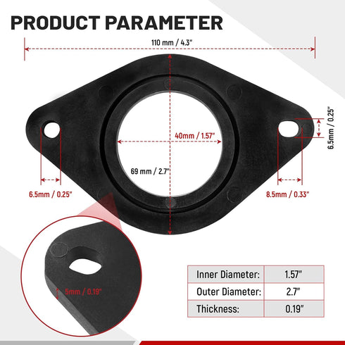 RED WOLF Tweeter Speaker Adapter Spacer Rings 1.5 Inch Cutout for Select Toyota Tacoma 4Runner 2005-2023, Subaru WRX Forester 2015-2022 Replace Center Dashboard Audio Install Front Dash