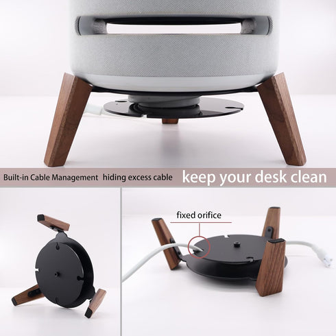 Alloery 2nd/1st Wooden Stand for Echo Studio and Homepod Gen Smart Speaker, Stable Desktop Mount for Better Sound
