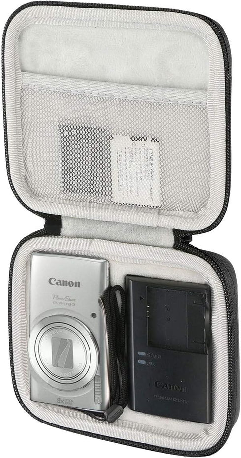 khanka Hard Travel Case Replacement for Canon PowerShot ELPH 180/190/360 Digital Camera in Black