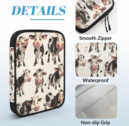 Milk Cow Travel Cable Organizer Pouch Electronic Cord Storage Bag Tech Accessories Carry Case for Charger, Cable