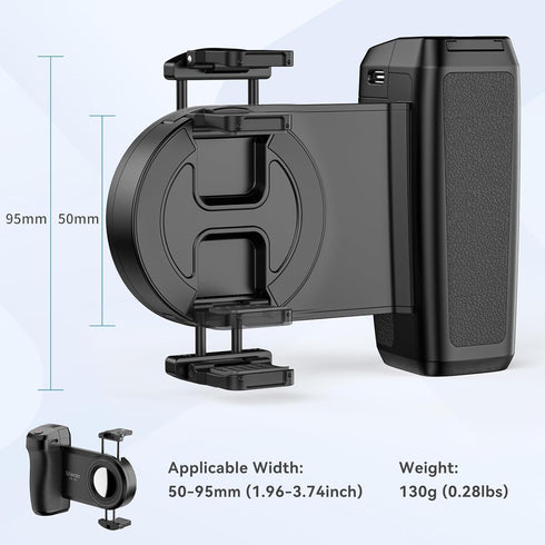 ULANZI Selfie Phone Tripod Mount MA35, 2-in-1 Magnetic & Phone Clip Grip Handle with Remote Shutter for iPhone 14 15