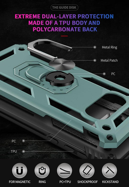 S10e Phone Case Military Grade Heavy Duty Armor, Dual Layer Rugged Shell, Shockproof Protection for Galaxy S10e, Green