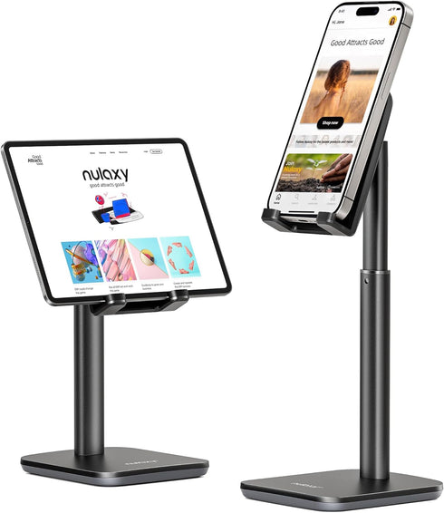 Nulaxy Phone Stand, Adjustable Cell Phone Holder for Desk, Compatible with All Smartphones (4-8 inches)