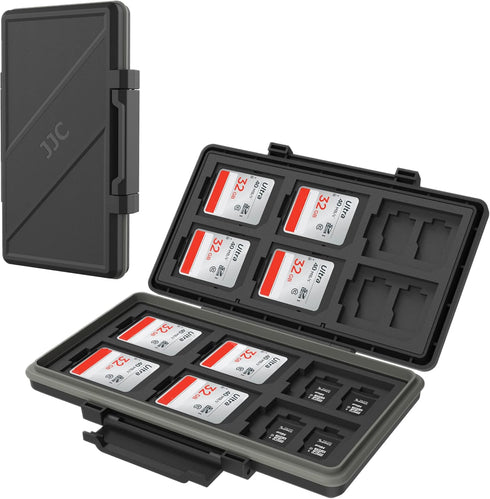 36 Slots Memory Card Case Holder, Water-Resistant Keeper Wallet for 12 SD SDHC SDXC + 24 TF MSD MicroSD MicroSDHC