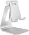 Aluminum Alloy Adjustable Cell Phone Stand, Metal Desktop Holder, Smartphone Cradle, Silver