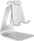 Aluminum Alloy Adjustable Cell Phone Stand, Metal Desktop Holder, Smartphone Cradle, Silver
