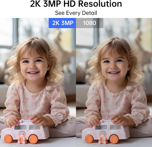 CiKiKWXO 2.4&5G 2K Vision,2-Way (2 Pack) WiFi Indoor Security Camera, HD Pan/Tilt Cameras for Home Security, Baby