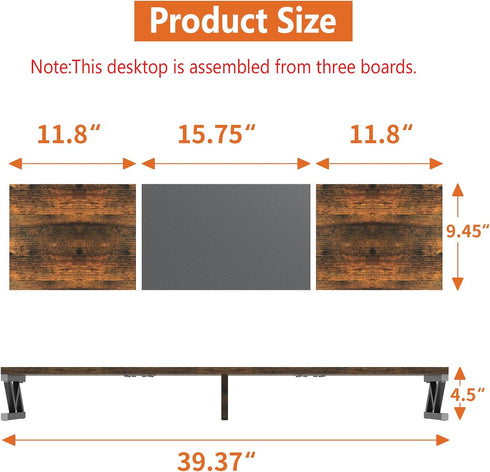 2 Dual Monitor Stand Riser, Large Wood Monitor Riser for Monitors, Monitor Lift with Storage for Desk, Sturdy