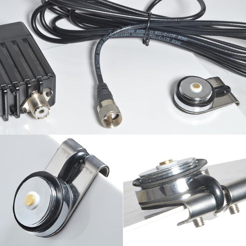 HYS 150-Watt 2M 136-174Mhz 1/4-Wave W/PL-259 13Ft RG-58 (TCJ-N2 Pretuned NMO VHF Antenna with NMO Mounting, Universal