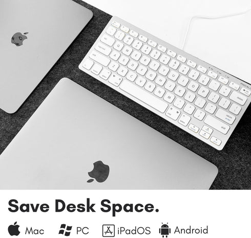 Macally Small USB C Keyboard, Plug & Play Wired Apple Keyboard for Mac mini, MacBook Pro/Air, iMac, iPad, Windows