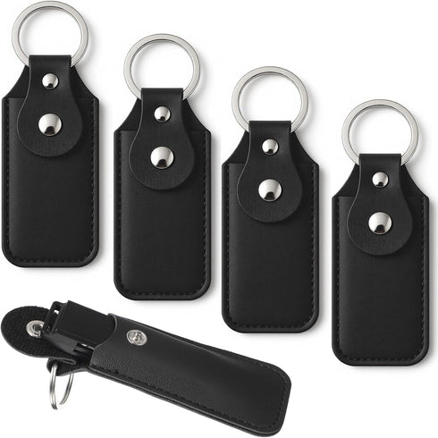 Sorcristy 5PCS USB Drive Holders PU Leather Flash Drive Case Black Portable Small