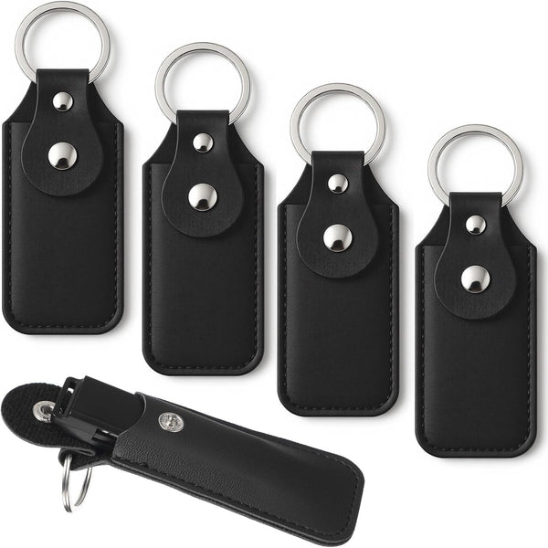 Sorcristy 5PCS USB Drive Holders PU Leather Flash Drive Case Black Portable Small
