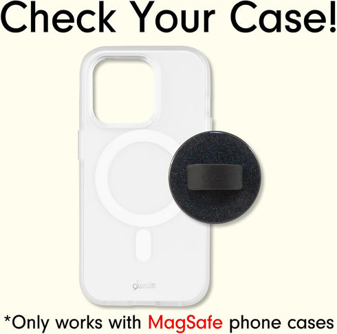 Sonix Magnetic Phone Grip, MagSafe Silicone Ring Loop Grip - Detachable Holder for Hand, Soft MagSafe Grip | Glitter