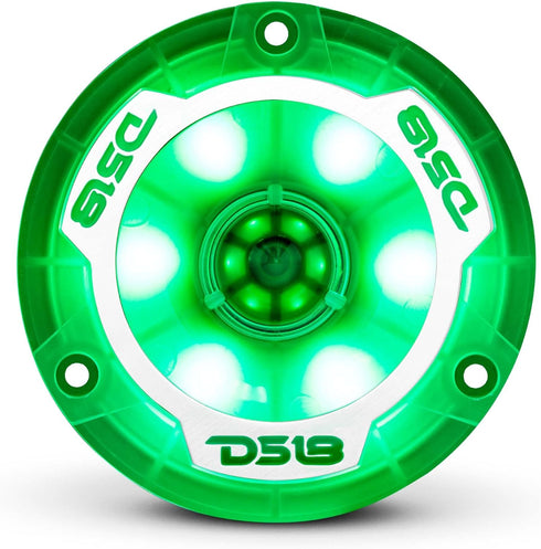 DS18 PRO-TW1L 3.8" RGB Aluminum Super Bullet Tweeter - 2 Speakers, 400W Max, 200W RMS, Built-in Crossover