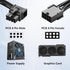 SinLoon 8-Pin Extension Cord PCIE 8 Pin Female to Right Angle Male PCIE Express Power Adapter Cable for Graphics Card 18AWG 15CM/5.9Inch (Left)