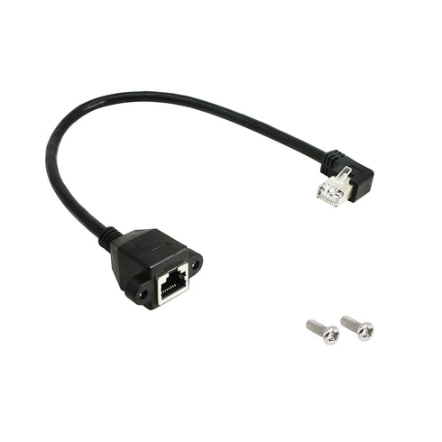 SinLoon RJ45 Ethernet Adapter Cable, 90 Angle Right Male to Female for CAT 5/CAT 6 LAN Ethernet