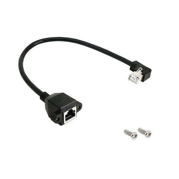 SinLoon RJ45 Ethernet Adapter Cable, 90 Angle Right Male to Female for CAT 5/CAT 6 LAN Ethernet