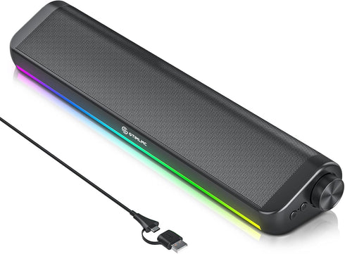 GTIMLMC Computer Speakers for Desktop, Stereo Sound PC Speakers with RGB LED Light,