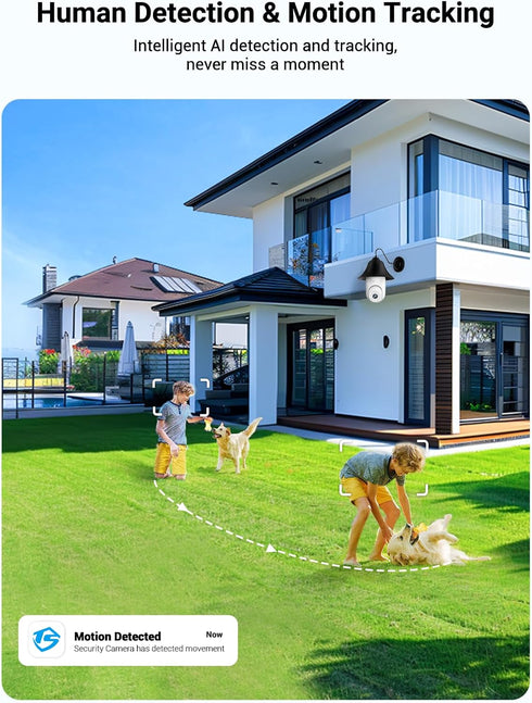 Light Bulb Security Camera Wireless Outdoor, 5G & 2.4G WiFi for Home Security, AI Human Detection, Motion Tracking,