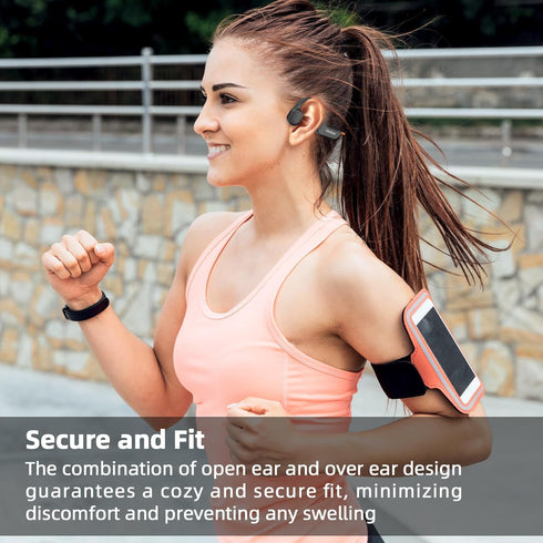 Upgraded Bone Conduction Headphones, IPX7 Waterproof, Bluetooth 5.3, 10H Playtime for Running, Gym