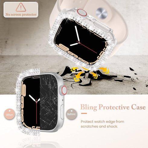 Goton 4-Pack Bling Bumper for Apple Watch Series 3 2 1, 38mm Case, Women Glitter Diamond Protector Cover