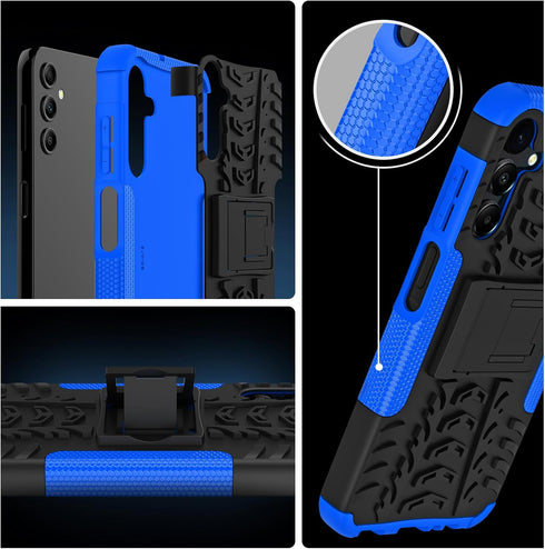 Military Grade Shockproof Bumper Cover for Samsung Galaxy A15 5G with 2 Pack Screen Protector, Blue