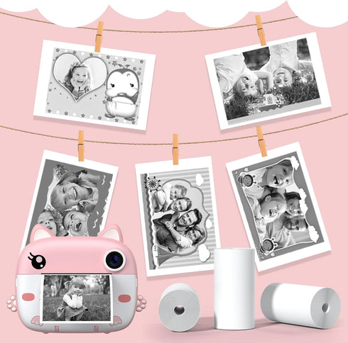 Kids Instant Camera Refill Print Paper, 5 Rolls HD Thermal Print Paper Set for Portable Instant Print Camera