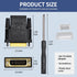 DVI to HDMI Adapter, Bidirectional DVI (DVI-D) to HDMI, Male to Female, 2-Pack, Gold-Plated for Computer, Projector