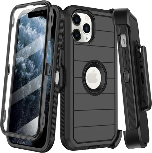 Shop iPhone 11 Pro Case (5.8") - Rugged Black Holster with Built-in Screen Protector & Military Grade Drop Protection.